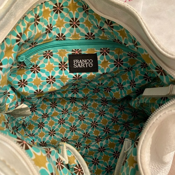 Franco Sarto white pebbled leather handbag - Picture 7 of 9